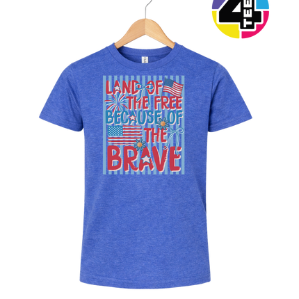Land Of The Free Because Of The Brave Youth Tee