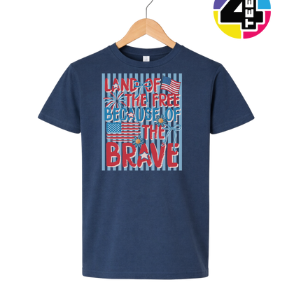 Land Of The Free Because Of The Brave Youth Tee