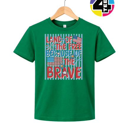 Land Of The Free Because Of The Brave Youth Tee