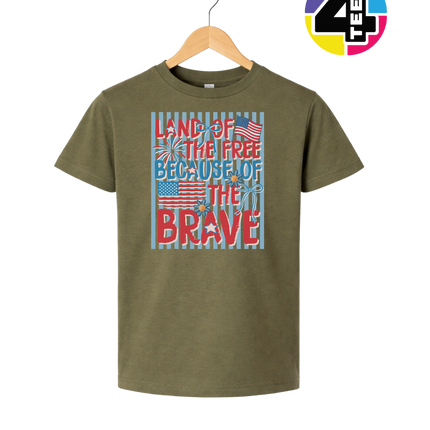 Land Of The Free Because Of The Brave Youth Tee