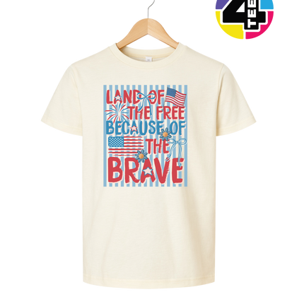 Land Of The Free Because Of The Brave Youth Tee