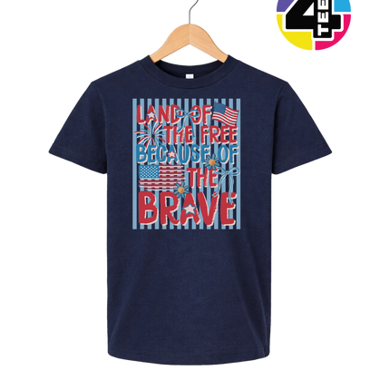 Land Of The Free Because Of The Brave Youth Tee