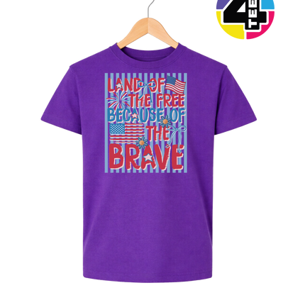 Land Of The Free Because Of The Brave Youth Tee