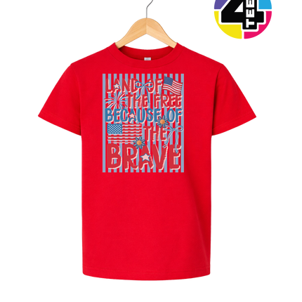 Land Of The Free Because Of The Brave Youth Tee