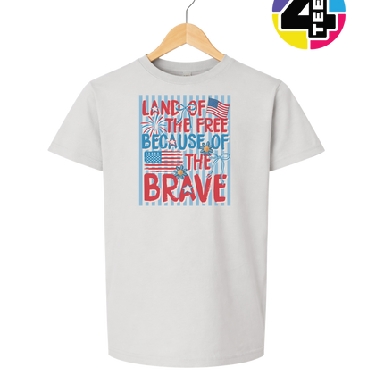 Land Of The Free Because Of The Brave Youth Tee