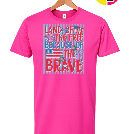 Land Of The Free Because Of The Brave Tee