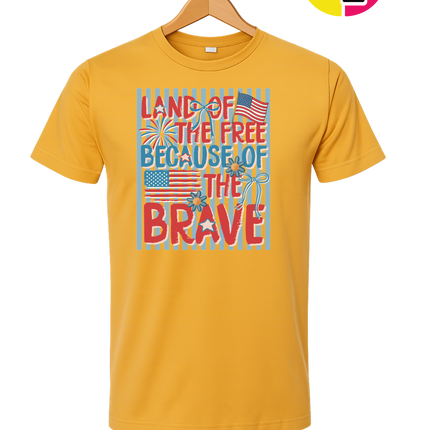 Land Of The Free Because Of The Brave Tee