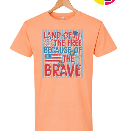 Land Of The Free Because Of The Brave Tee
