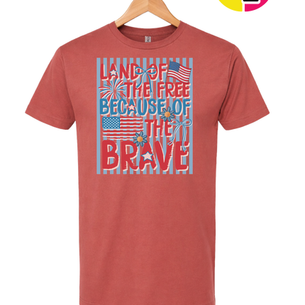 Land Of The Free Because Of The Brave Tee