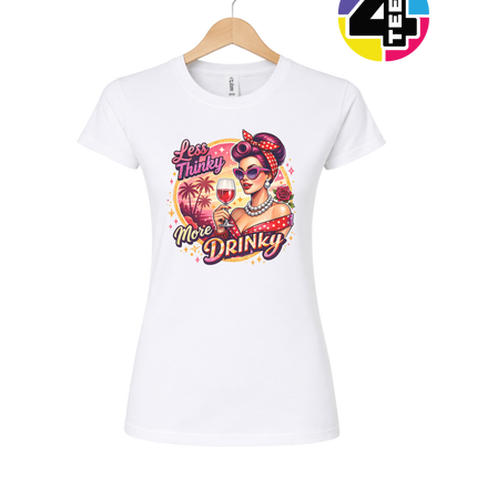 Retro Pinup Girl Wine Summer Women's Tee