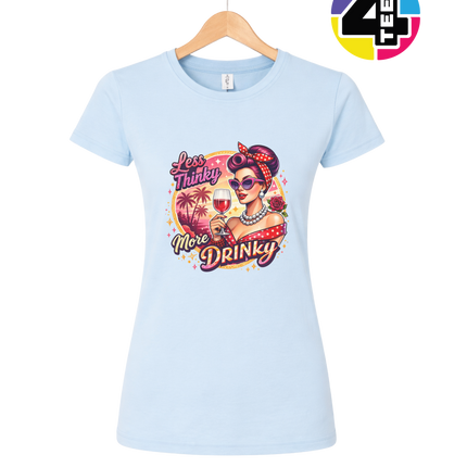 Retro Pinup Girl Wine Summer Women's Tee