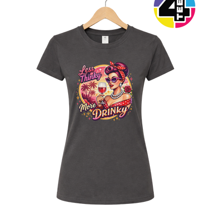 Retro Pinup Girl Wine Summer Women's Tee