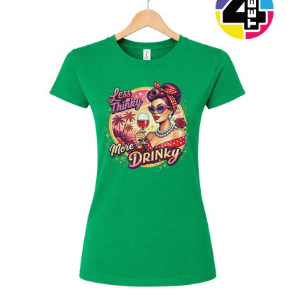 Retro Pinup Girl Wine Summer Women's Tee