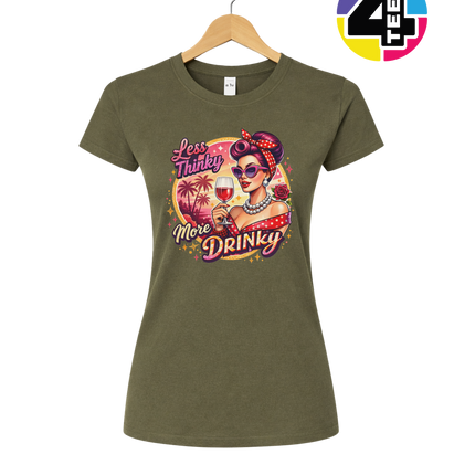 Retro Pinup Girl Wine Summer Women's Tee