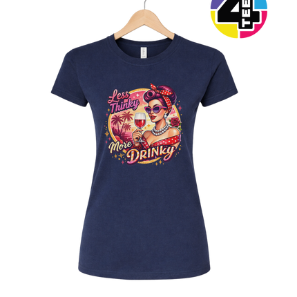 Retro Pinup Girl Wine Summer Women's Tee