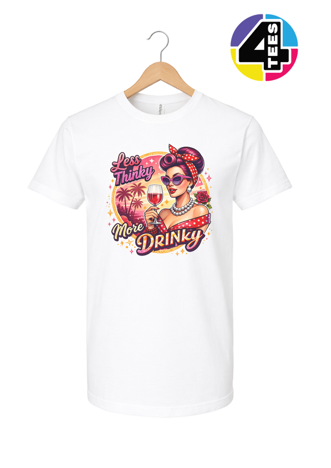 Retro Pinup Girl Wine Summer Tee