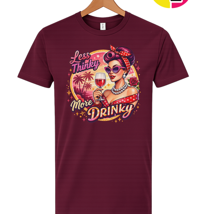 Retro Pinup Girl Wine Summer Tee