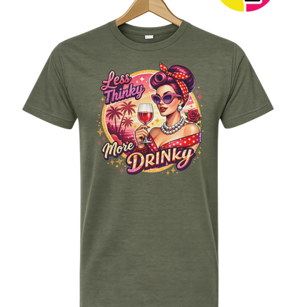 Retro Pinup Girl Wine Summer Tee