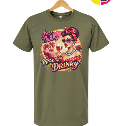 Retro Pinup Girl Wine Summer Tee