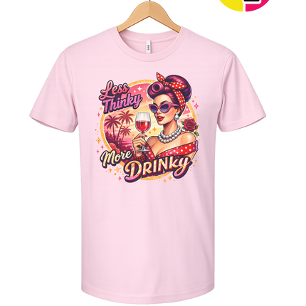 Retro Pinup Girl Wine Summer Tee