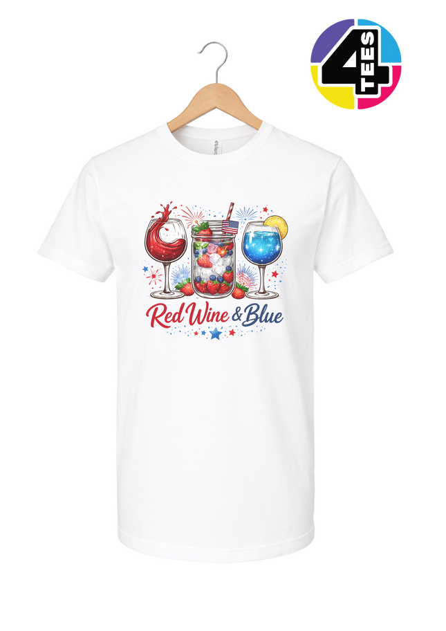 Red, Wine And Blue Tee