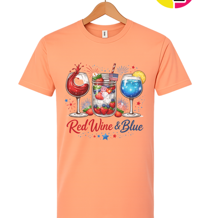 Red, Wine And Blue Tee
