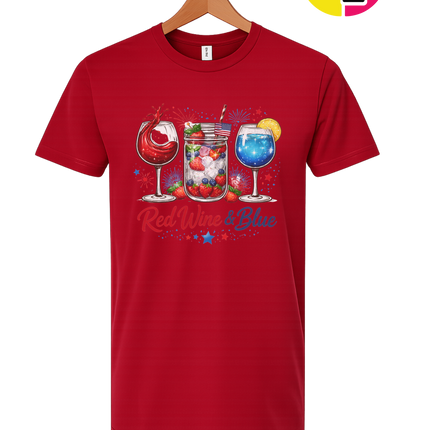 Red, Wine And Blue Tee