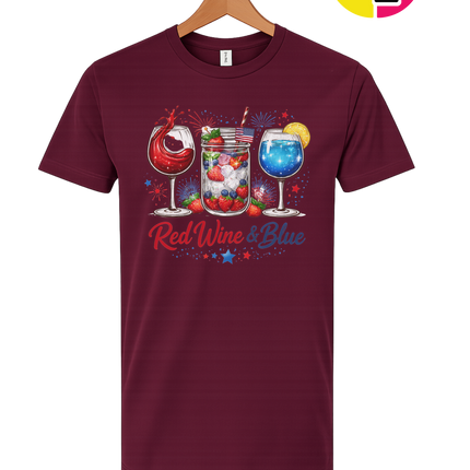 Red, Wine And Blue Tee