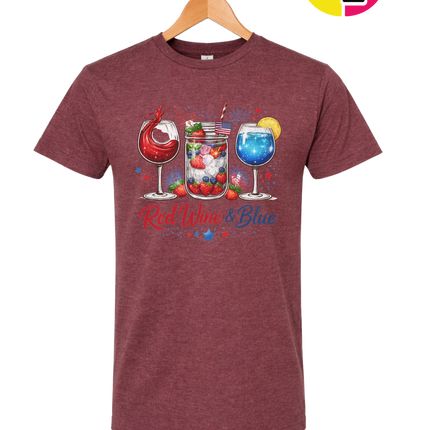 Red, Wine And Blue Tee