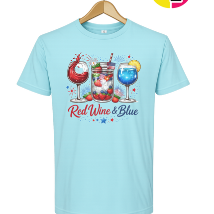 Red, Wine And Blue Tee