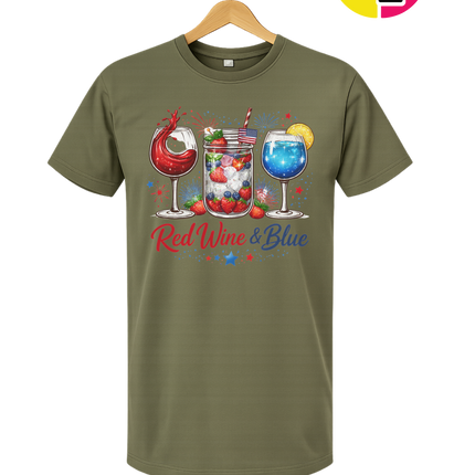 Red, Wine And Blue Tee