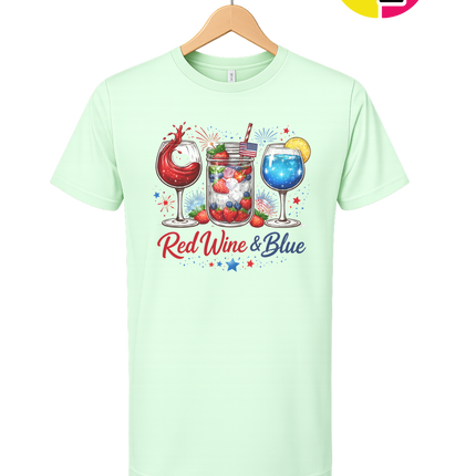 Red, Wine And Blue Tee