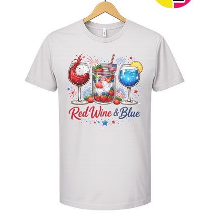 Red, Wine And Blue Tee