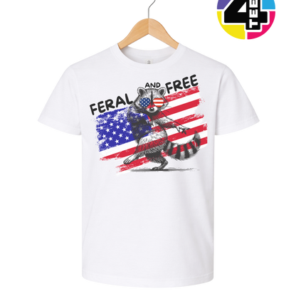 Feral And Free Raccoon Youth Tee