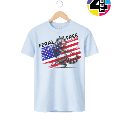 Feral And Free Raccoon Youth Tee