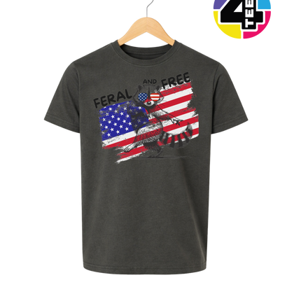Feral And Free Raccoon Youth Tee