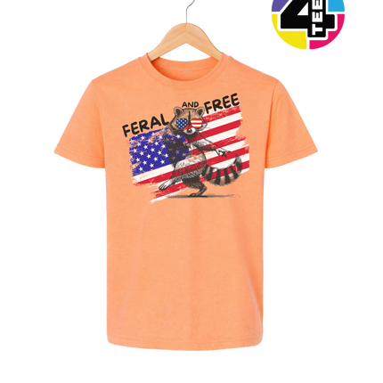 Feral And Free Raccoon Youth Tee