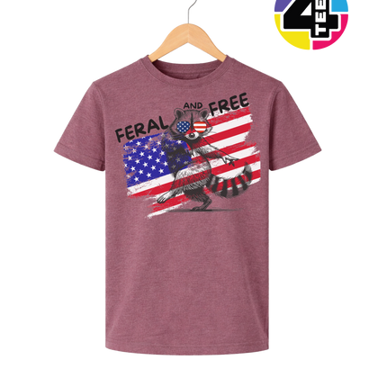 Feral And Free Raccoon Youth Tee
