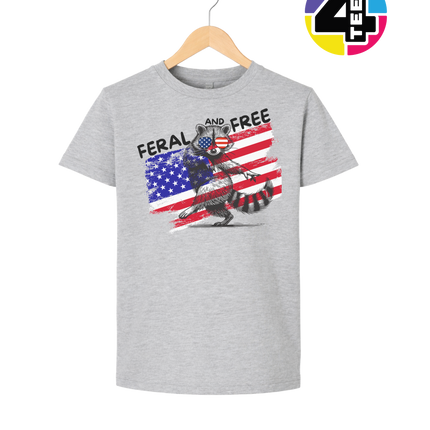Feral And Free Raccoon Youth Tee