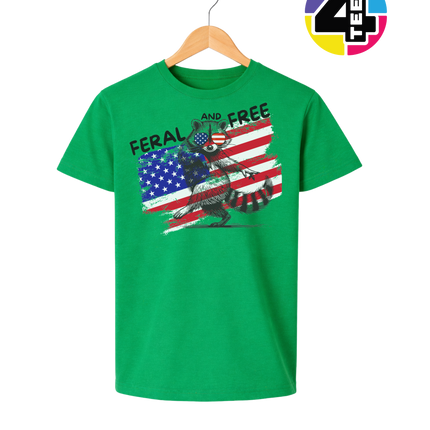 Feral And Free Raccoon Youth Tee