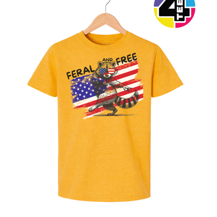 Feral And Free Raccoon Youth Tee