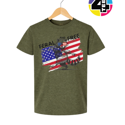 Feral And Free Raccoon Youth Tee