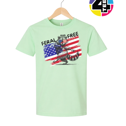 Feral And Free Raccoon Youth Tee