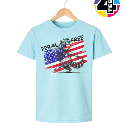 Feral And Free Raccoon Youth Tee