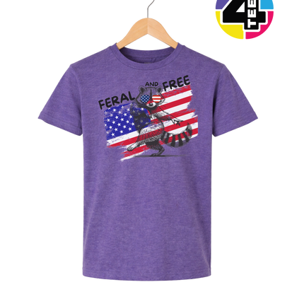Feral And Free Raccoon Youth Tee