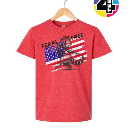 Feral And Free Raccoon Youth Tee
