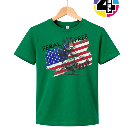Feral And Free Raccoon Youth Tee