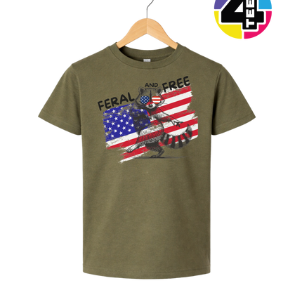 Feral And Free Raccoon Youth Tee