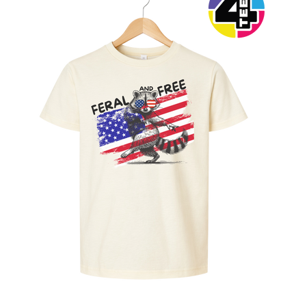 Feral And Free Raccoon Youth Tee
