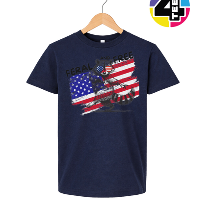 Feral And Free Raccoon Youth Tee